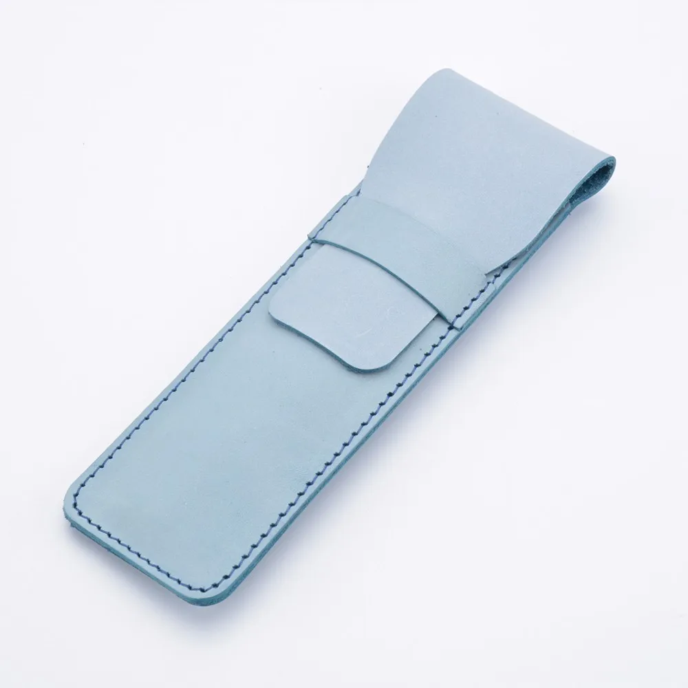 Small - Blue Чехол для ручек из натуральной кожи, сумка для карандашей, чехол для карандашей с веревкой для авторучки/шариковой ручки, канцелярские товары - Цвет: Small - Blue