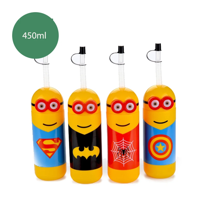 450ml wholesale water bottle cartoon soda bottles yellow Minions popular for milk tea beverage stores | Дом и сад