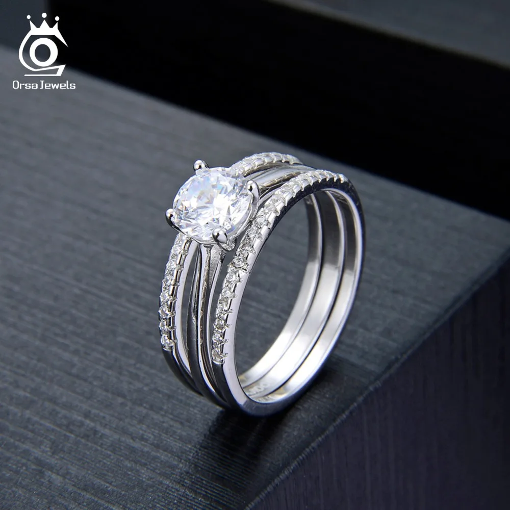ORSA JEWELS кольцо 925 пробы серебро Для женщин кольца Романтическая Свадебная повязка