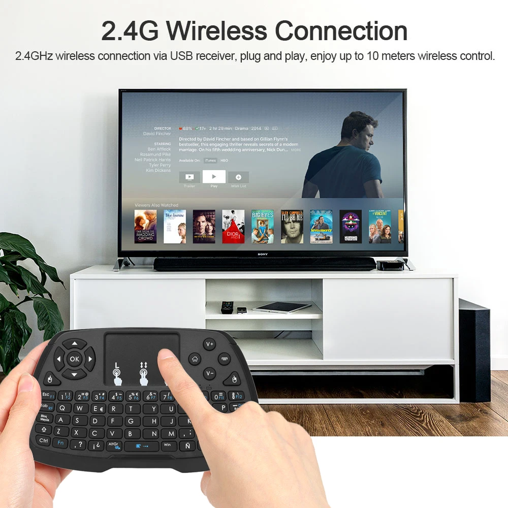 2 4 ГГц беспроводная клавиатура Smart TV Touchpad мышь ручной пульт дистанционного