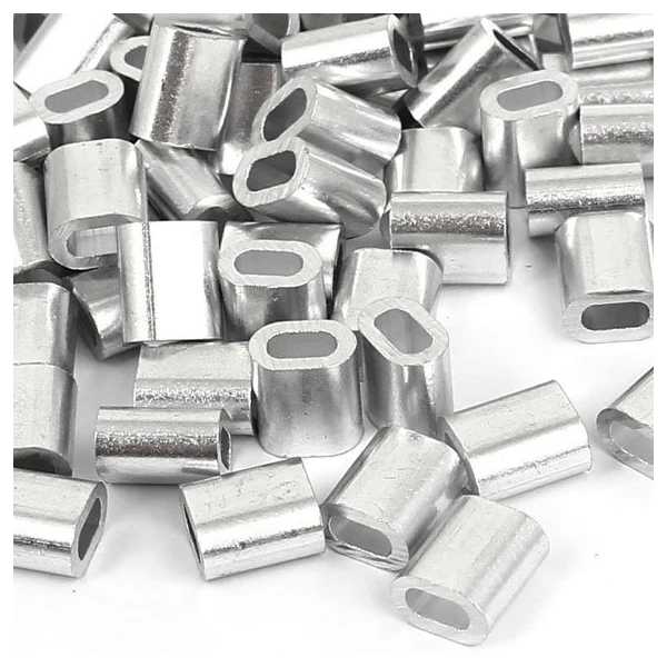 2 мм алюминиевый трос с двойным отверстием Зажимная Муфта 80 шт.|wire rope clamps|clamp cliprope