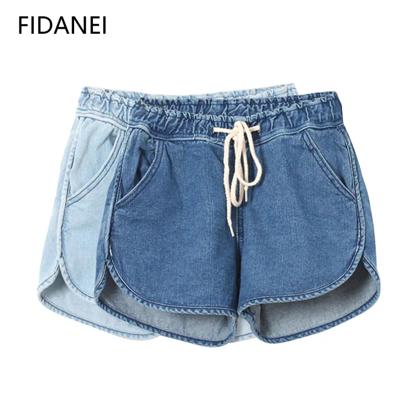 Лидер продаж повседневный женский эластичный пояс джинсовые шорты со средней