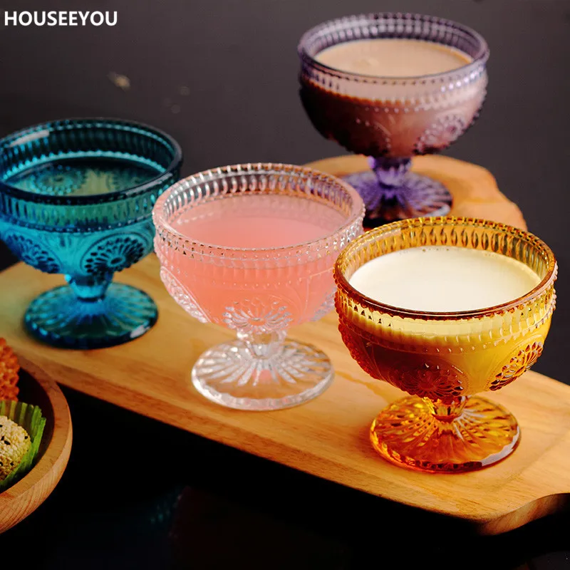 Посуда в европейском стиле ретро со стеклянным тиснением резная посуда миска для