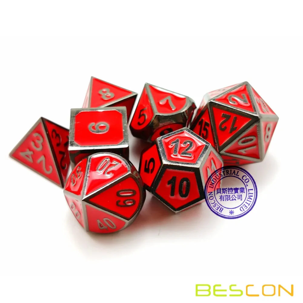 

Bescon Deluxe Copper and Black Enamel Solid Metal Polyhedral Role Playing RPG Game Dice Set of 7 with Free Drawstring Pouch