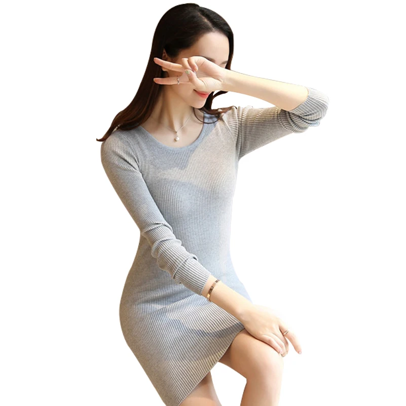 2017 осень-зима Для женщин свитер с длинными рукавами в Корейском стиле круглым