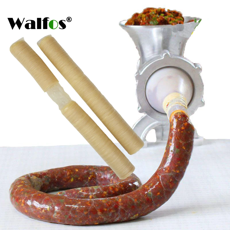 WALFOS14m*36mm Dry Pig Sausage Casing Tube Meat Sausages Casing for Sausage Maker Machine Hot Dog Casing Hamburger Cooking Tools