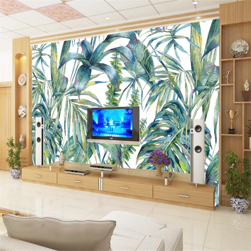 Wellyu papel де parede para quarto скандинавские Раскрашенные вручную тропические листья ТВ