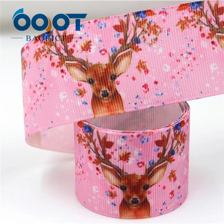 OOOT BAORJCT I-181106-149, 38 мм 10 ярдов мультфильм животных Ленты Термотрансферная печать grosgrain, подарочная упаковка своими руками материалы - Цвет: I-181106-149