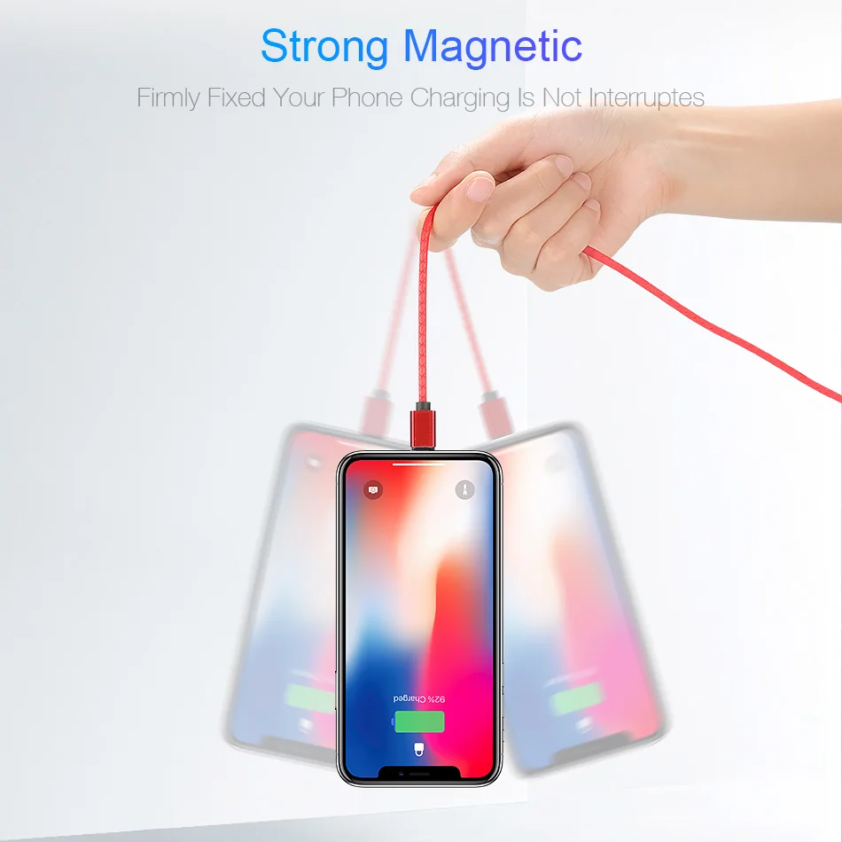 Магнитный кабель для iPhone 6 7 Xs Micro usb type-C кабель 3A Быстрая зарядка usb type-C кабель для samsung Xiaomi зарядное устройство Шнур для телефона