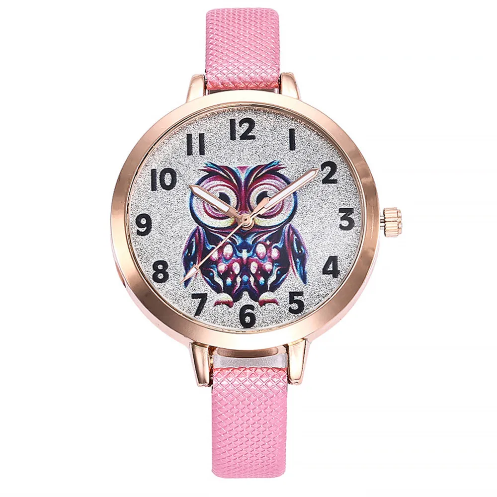 Women Cute Leather Strap Watches Owl Design Quartz Wristwatches Ladies Casual Dress Bracelet Wrap Gift Bayan Kol Saati | Наручные часы