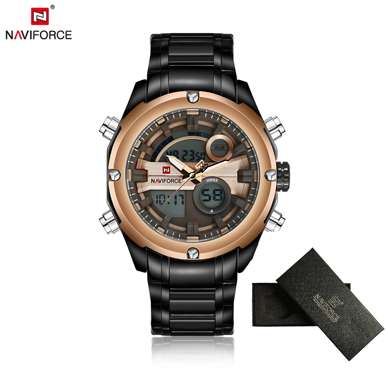 NAVIFORCE Brand Watch Luxury Watches Men Military Waterproof LED Sports Quartz Men's Digital Clock Wrist origin box | Наручные часы
