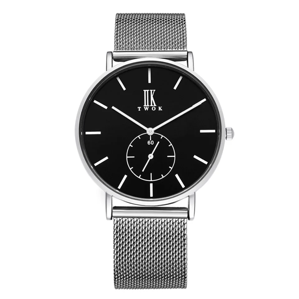 

Men's Quartz Watch Classic Watch Men Waterproof Mens Luxury Watches Top Brand relojes hombre 2019 Black Dial Mesh Band Whatch