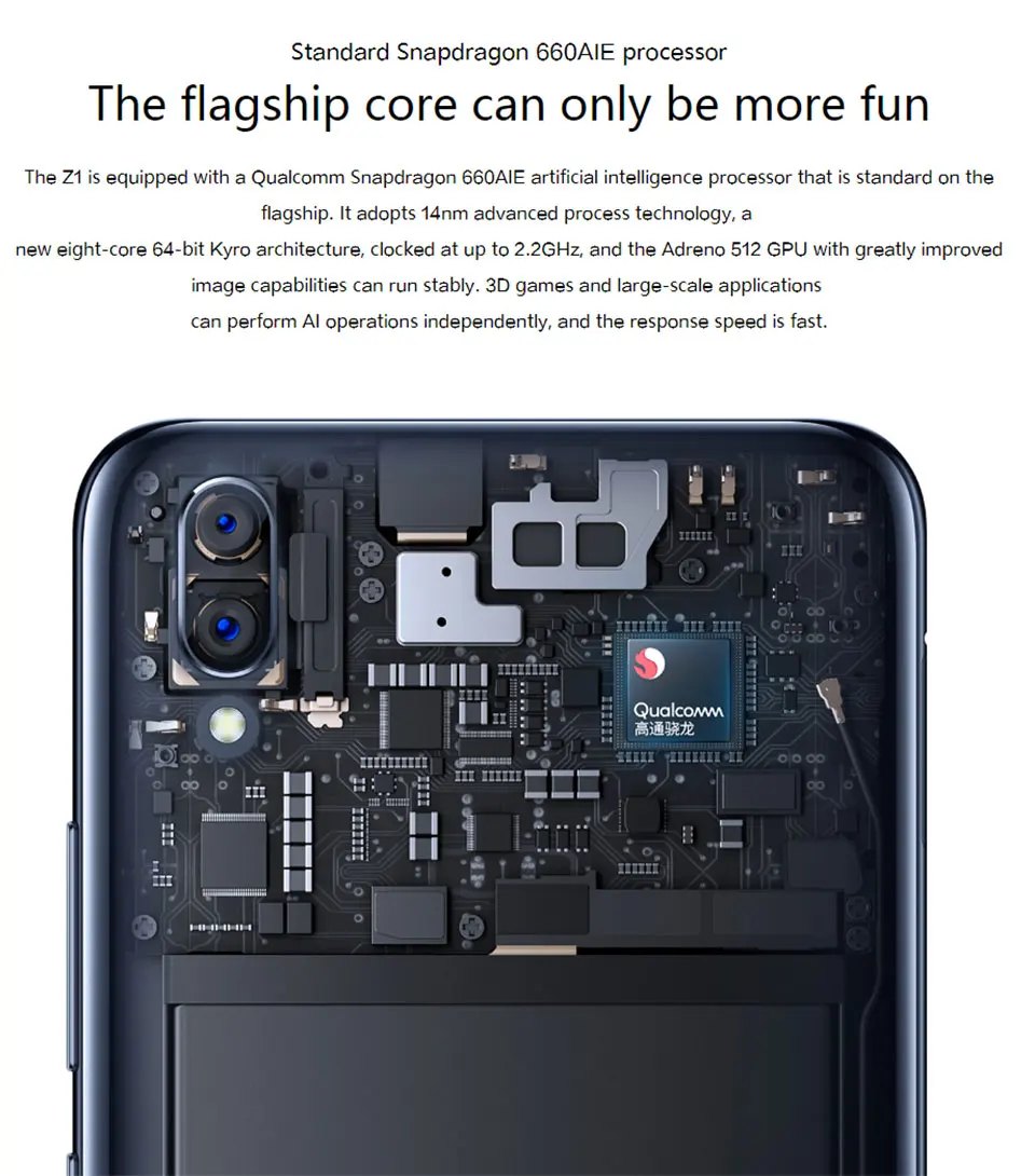 Мобильный телефон Vivo Z1, 6,26 дюймов, 6 ГБ ОЗУ, 64 Гб ПЗУ, Восьмиядерный процессор Snapdragon 660, полный экран, Android 8,1, две камеры, смартфон с функцией распознавания лица