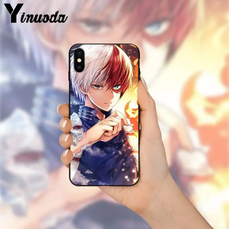 Yinuoda my hero academic шото Тодороки ТПУ черный чехол для телефона iPhone X XS MAX 6 6S 7 7plus 8 8Plus 5 5S