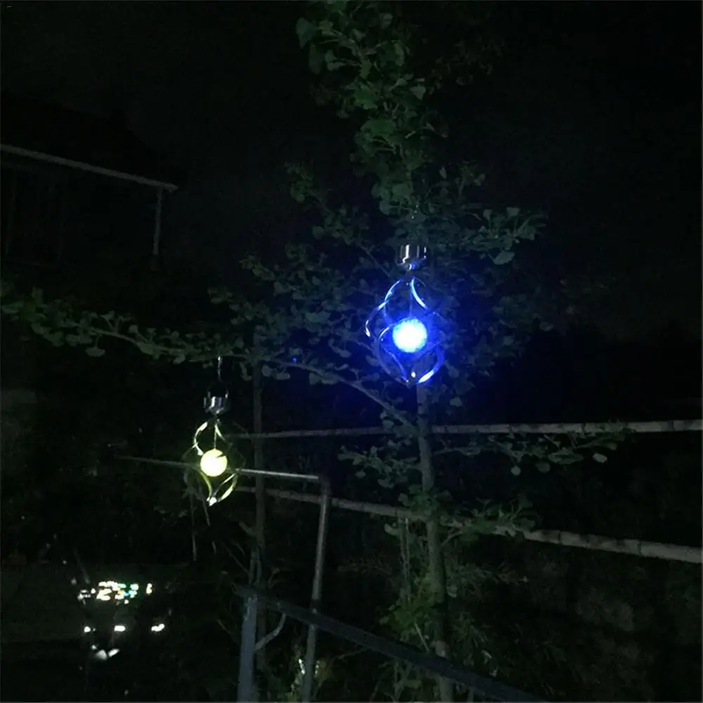 Solar Powered Wind Chimes Light Colorful Change Hanging Light Waterproof Outdoor Decoration Lighting for Garden Courtyard Villa