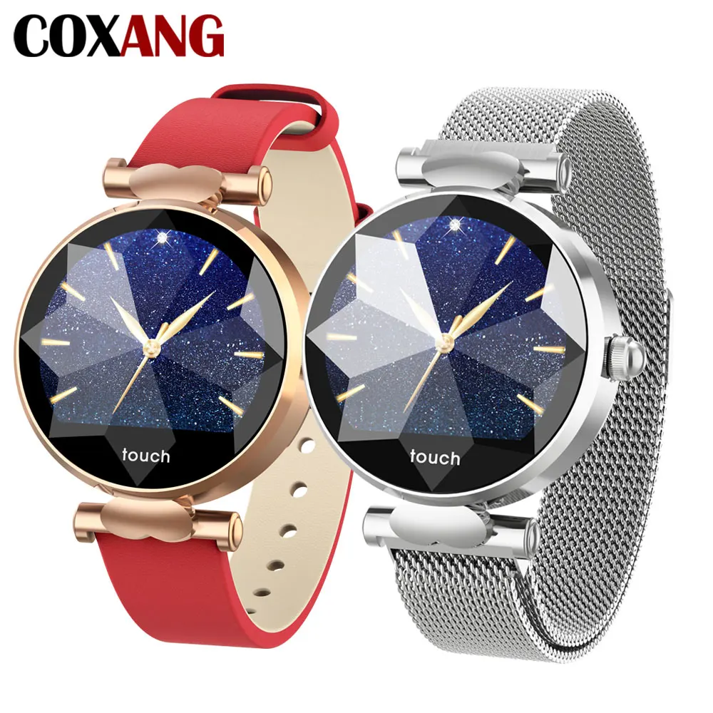 COXANG B80 женские Смарт-часы с диамоном, экран, женские для фитнеса, браслет, пульсометр, кровяное давление, шагомер, женские умные часы