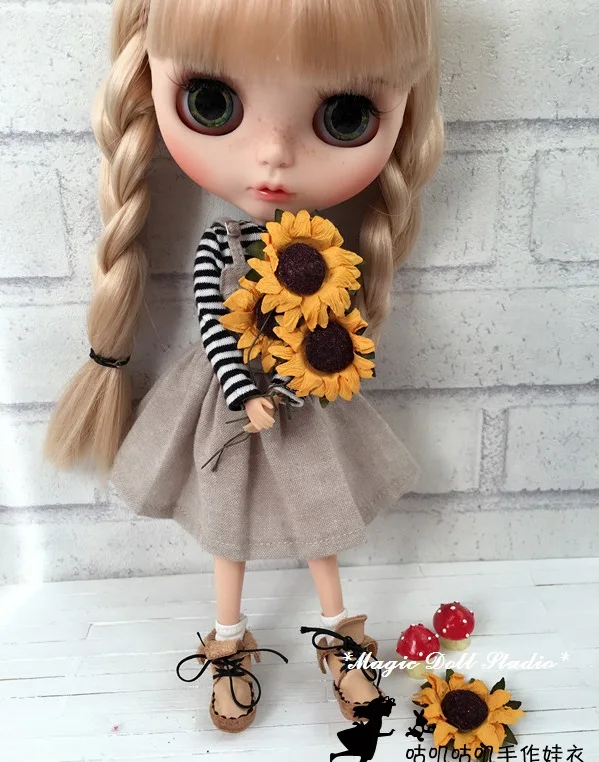 [MG426] Новинка, Neoblythe одежда# Конопляный хлопковый комбинезон для blyth Jerryberry, кукла azone, наряд для оптовой продажи
