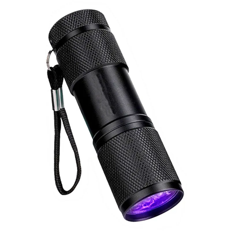9 светодиодный UV светильник 30-50nm Светодиодный УФ светодиодный вспышка светильник фиолетовый светильник горелки