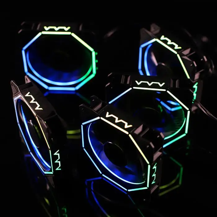 Чехол для компьютера PC охлаждающий вентилятор светильник RGB регулируемый светодиодный светильник 120 мм кулер вентилятор светильник EM88