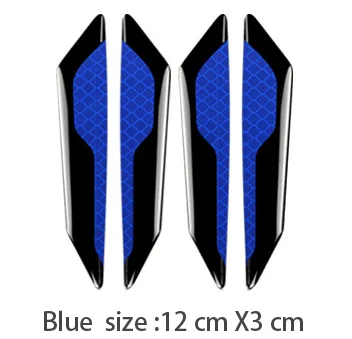 Blue 4PCS Предупреждение льная лента, светильник, отражатель, наклейка, внешние аксессуары Предупреждение ющий знак, светоотражающая защита края двери - Цвет: Blue 4PCS