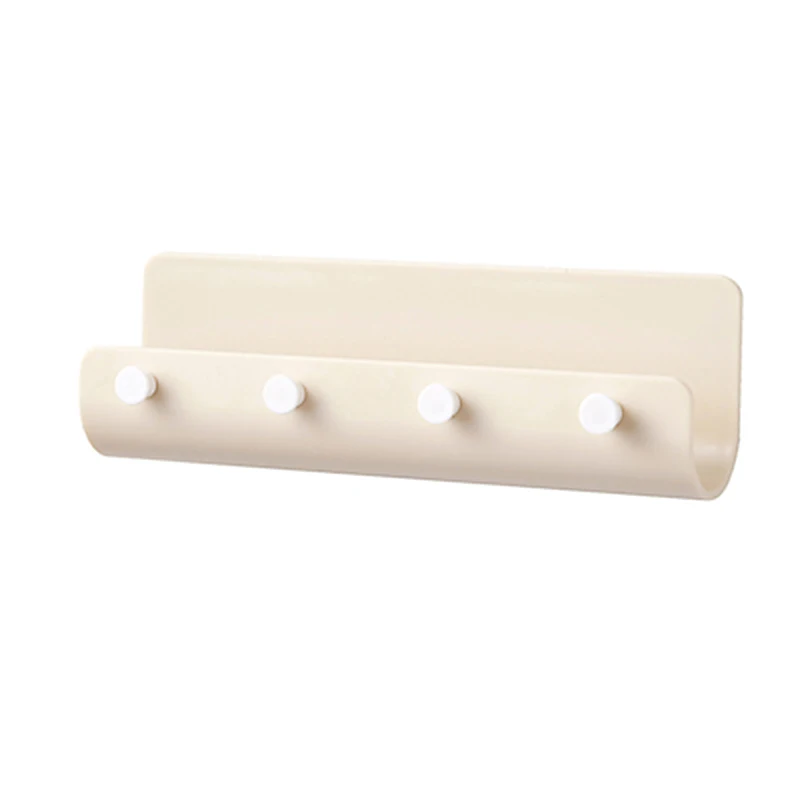 beige U-образный держатель для хранения Настенный подвесной ключ Вешалка стойка с 4 стеллаж для хранения с крючком книжные мелочи Органайзер настенная полка домашний декор - Цвет: beige