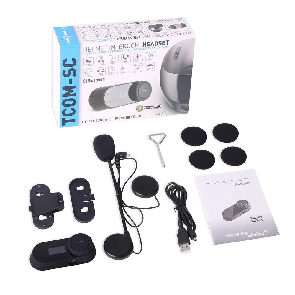 Freedconn TCOM sc Bluetooth мотоциклетный шлем Интерком переговорные 800 м 3 всадников
