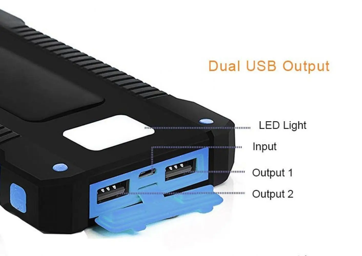15000 мАч Солнечный внешний аккумулятор повербанк 2 USB портативное зарядное