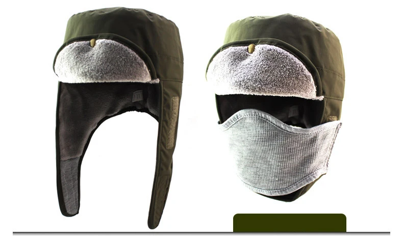 Army green Outfly осенне-зимние шапки-бомберы, водонепроницаемая шапка с маской, снежная шапка для женщин, ветрозащитная Лыжная шапка для мужчин - Цвет: Army green