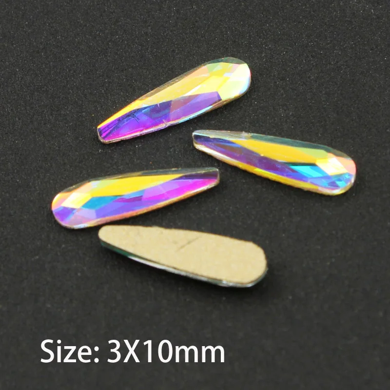 Drop 3x10mm Горячая Распродажа кристаллические Нейл-арт, стразы 31 стилей красивые стразы crystal Stone 30/100 шт для 3D украшение для ногтей - Цвет: Drop 3x10mm
