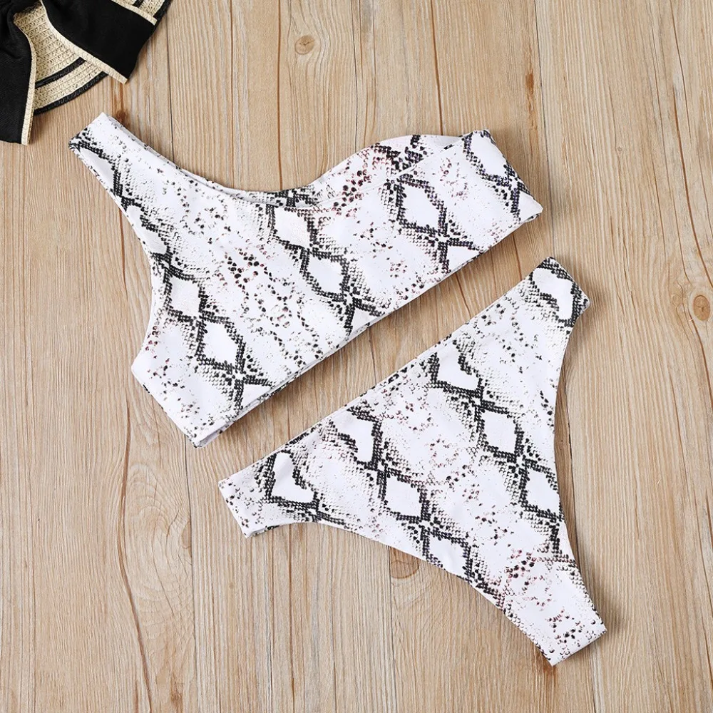 2019 сексуальные купальники женский купальник на одно плечо со змеиным рисунком