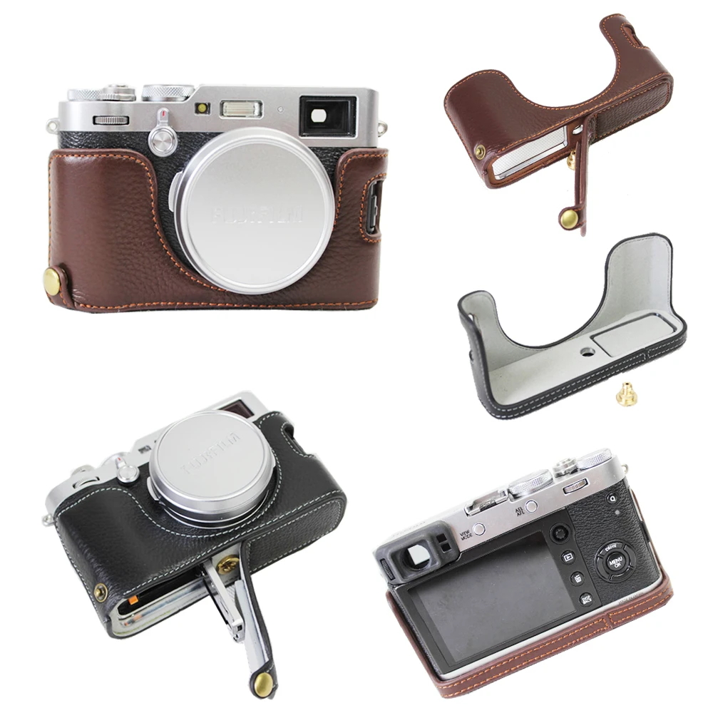 Новинка Винтажный чехол для камеры из натуральной кожи Fujifilm X100F полусумка с