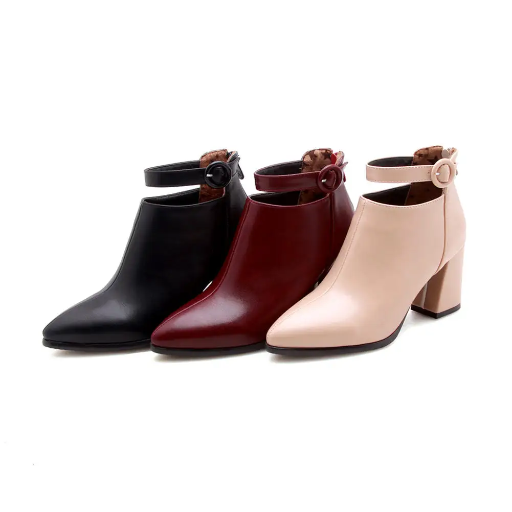 fanyuan 2019 Plus Size 32-47 Add Fur Winter Boots Woman Shoes Ankle Pointed Toe Hot Sale Women Female Booties | Обувь