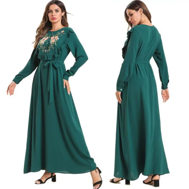 Платье для женщин кафтановое абайя исламское Арабская мусульманская хиджаб