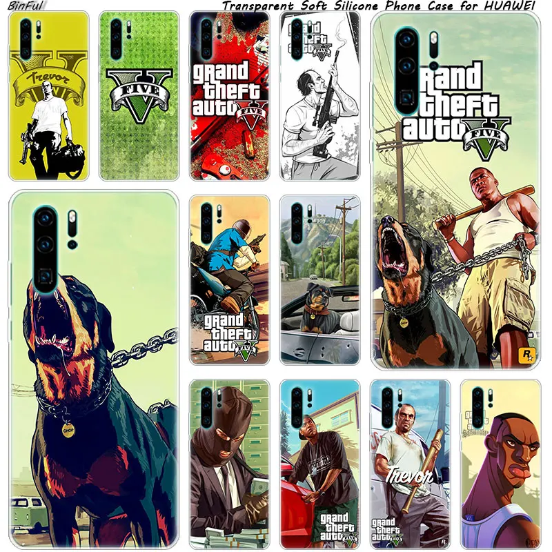 Чехол для телефона Grand Theft Auto GTA 5 мягкий силиконовый чехол Huawei P30 P20 Pro P10 P9 P8 Lite 2017 P