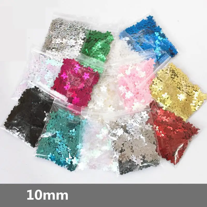 Пайетки синие россыпью с цветком сливы 10 мм 400 шт. | Дом и сад