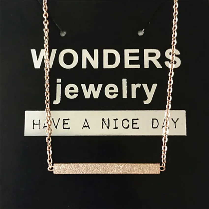 Минималистичное ожерелье из розового золота с кулоном в виде бар для женщин