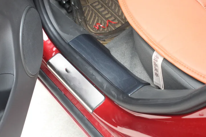 Carbin волоконные двери Накладка на порог для Chevrolet Cruze 2009 10 11 12 13 14 2015 AAA085|Наклейки