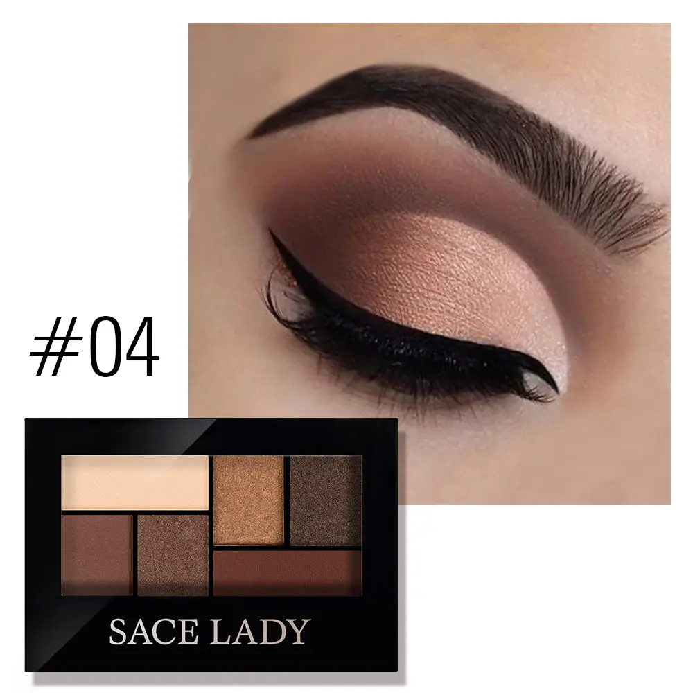 SACE LADY, Обнаженная палитра теней для век, водостойкий пигмент, набор косметики, мерцающий матовый, 6 цветов, палитра теней для век, набор для макияжа с блестками - Цвет: Eyeshadow 04