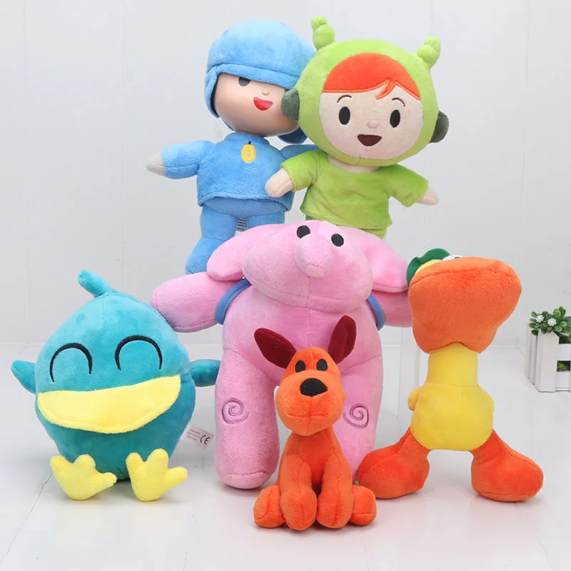 6pcs 12-26 см покойо, Элли, Пато Лула Нина Сонная птица плюшевая игрушка детский подарок мягкая кукла животного - Цвет: 6pcs