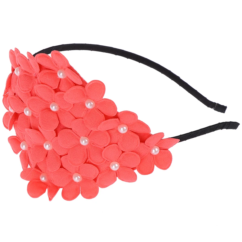 1PCS Beauty Flowers Hair Hoop Princess Dress Match Bows Pearl Flower For Decoration Hairband Baby Girls Band Headwear | Детская одежда