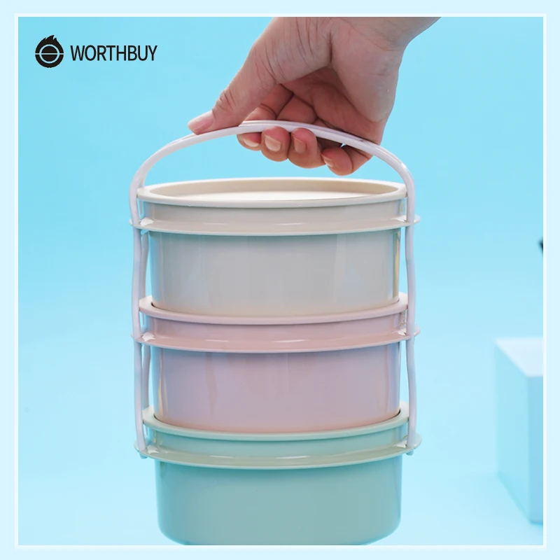 WORTHBUY, портативная микроволновая печь, Ланч-бокс, японский пластик, Bento, Ланч-бокс для детей, для школьных Бенто-бокс, контейнер для хранения продуктов