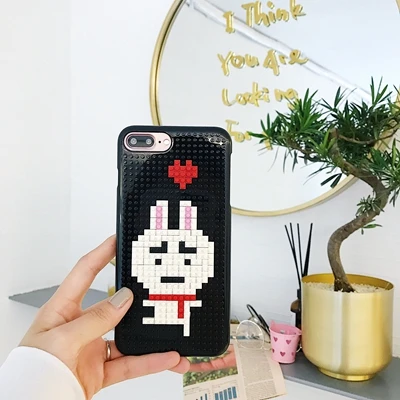 Для iPhone6/7/8/плюс лего "сделай сам" для huawei P10 головоломки Горячая Защитная крышка для samsung S7edge онлайн-игр coupl - Цвет: Бежевый