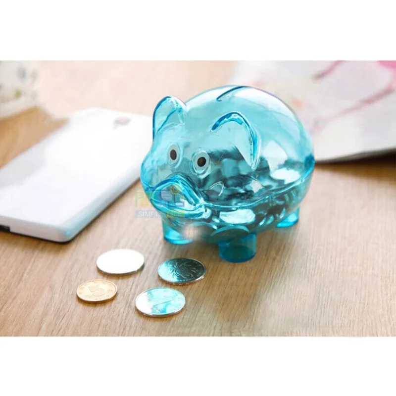 Прозрачная пластиковая Копилка для монет форма поросенок копилка LO88|Бутылки и
