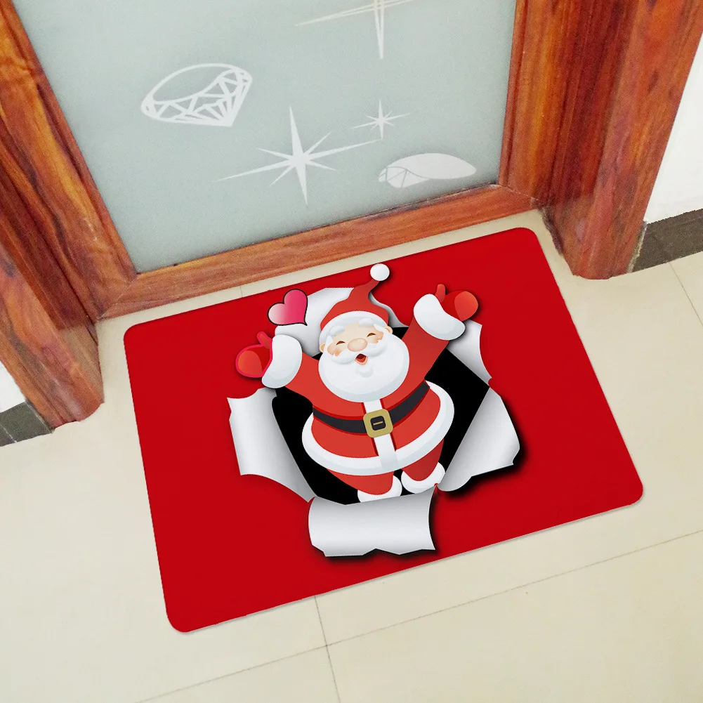 Забавные коврики для дверей с принтом Санта-Клауса передней двери