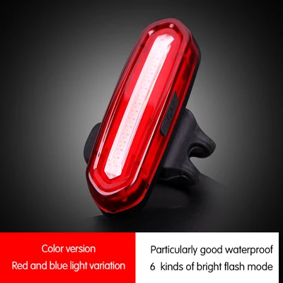 Two Colors Red Blue USB Перезаряжаемый велосипедный светильник s, задний светильник для горного велосипеда Предупреждение ющий светильник светодиодный, четыре режима, два цвета, переменный светильник, велосипедный светильник - Цвет: Two Colors Red Blue