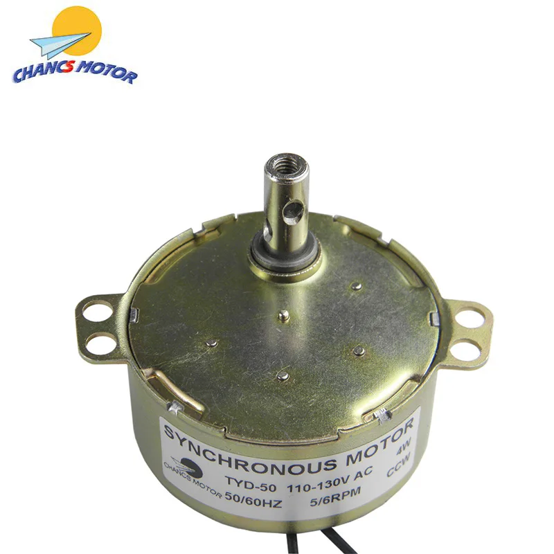 CHANCS CCW вращение TYD50 синхронный двигатель переменного тока 110 V 50/60Hz 5-6r/мин крутящий момент 6Kg. см 4 Вт Мощность