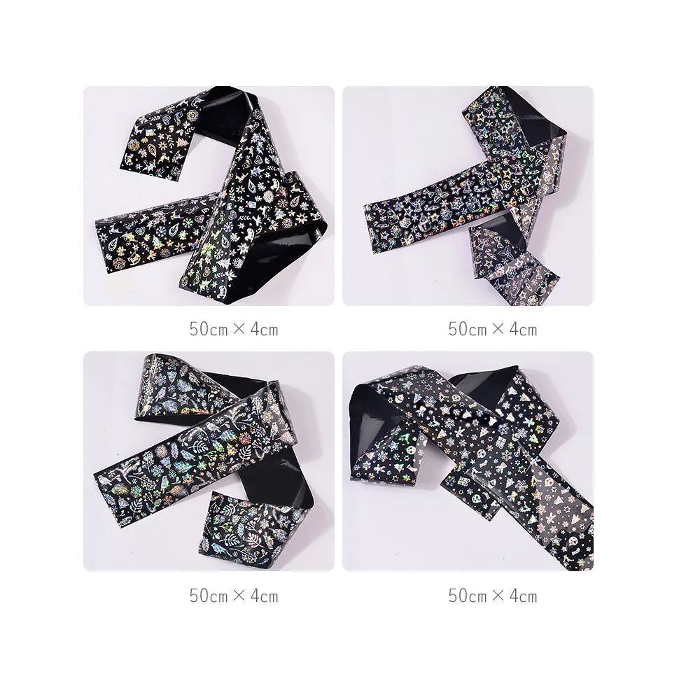 4 шт. наклейки для дизайна ногтей Санта-Клауса на снегу Рождество | Красота и