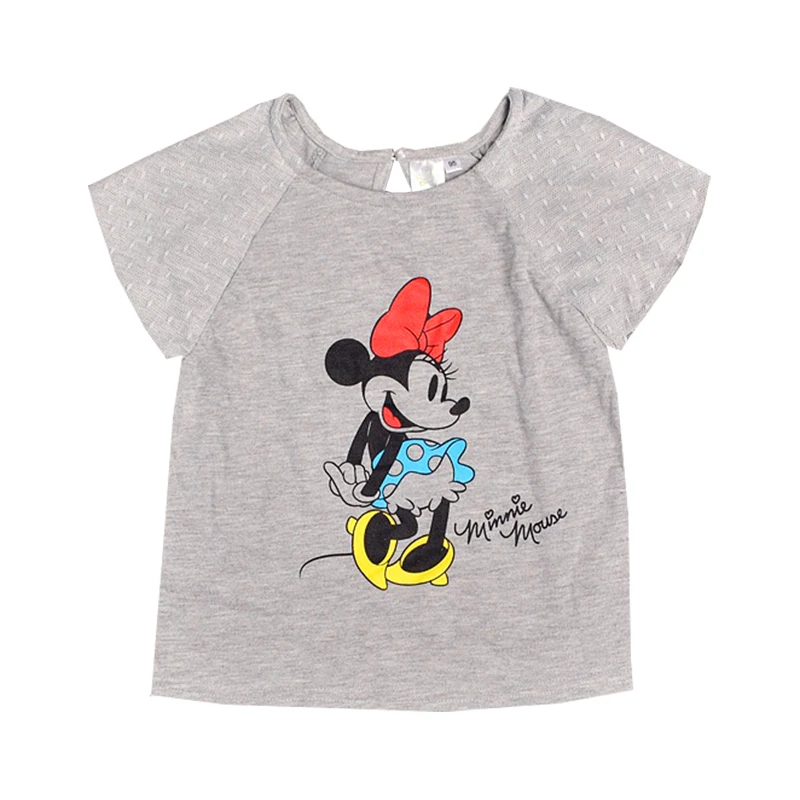 Летняя Милая серая хлопковая Футболка для маленьких девочек с героями