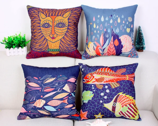 Винтажная Классическая Наволочка на шею для кошки и рыбки льняная кровать диване