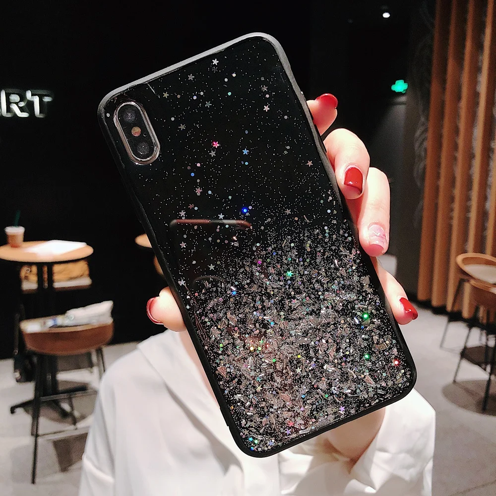 Bling Glitter Gold Foil Star Sparkle Soft Silicone TPU Case Cover For Xiaomi Mi 8 SE 5X 6X A1 A2 Lite Mix 2 2s Redmi 6 Pro Coque |